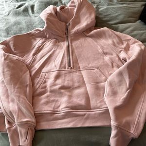Lululemon scuba half zip in light pink